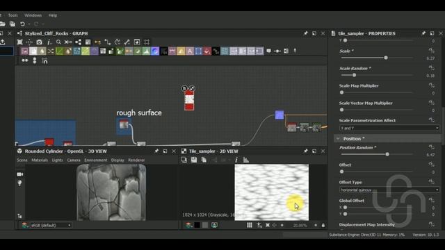 TIMELAPSE | Substance Designer Tutorial l Stylized Cliff Rocks