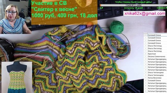 Повяжем, потрендим. Вяжу рукав. Вяжем с Аленой Никифоровой.