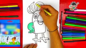 Рисуем ПОПУГАЯ из мультика 38 попугаев