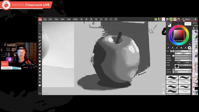 How to Paint Shape, Form, Value in Grayscale | Magma Classroom LIVE with Ryan Allan смотреть онлайн