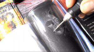 Гравируем портрет девушки на стакане..