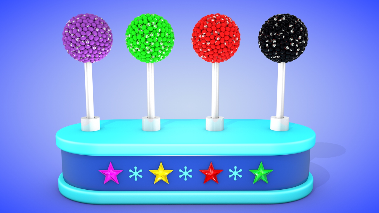 Учим цвета для детей, леденцы шарики на палочке, развитие ребенка, цветные яйца