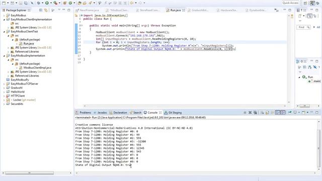 Connection from JAVA using EasyModbusTCP to Step7 devices смотреть онлайн