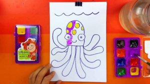 Как нарисовать ОСЬМИНОГА уроки рисования для детей