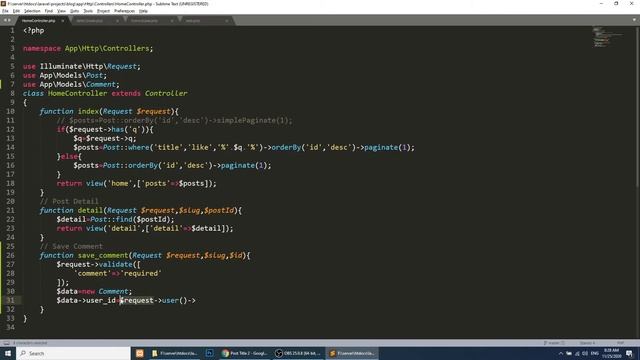 Laravel Tutorials|Add comment for post|Laravel Blog Website|Laravel 8 Tutorial