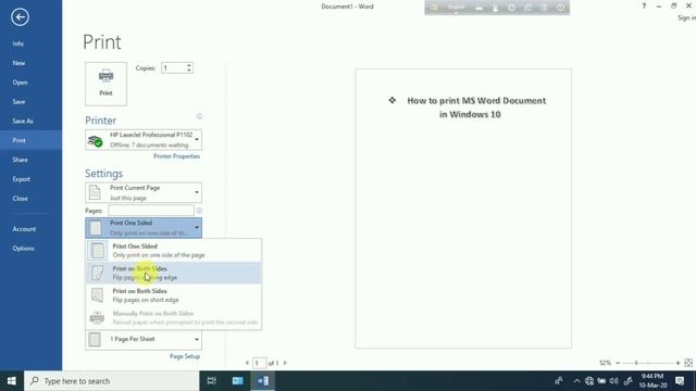 How to print MS word documents on Windows 10. смотреть онлайн