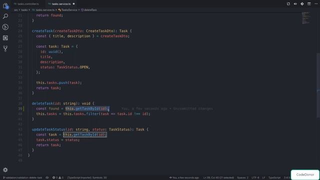 Lecture 26. Error Handling Deleting a non-existing Task | Modern TypeScript | Master NestJS (2021)