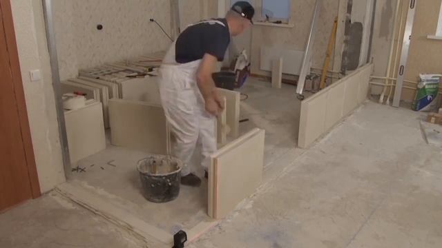 Возведение перегородки из ПГП ГИПСОПОЛИМЕР от Erster.ru смотреть онлайн