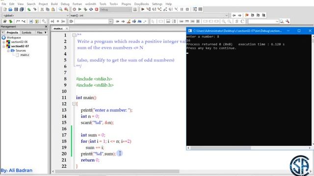 Program to calculate sum of all even and odd numbers in C