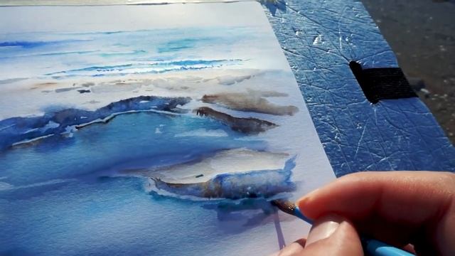 Как Нарисовать Воду и Море - how to draw the sea? смотреть онлайн