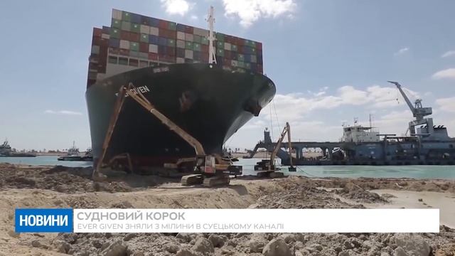 Контейнероплав Ever Given перекрив Суецький канал смотреть онлайн