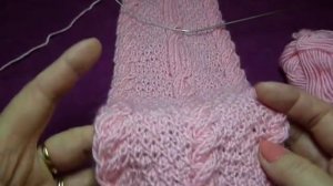 Шарф спицами / с помпонами двусторонний /scarf with pom-pom bilateral