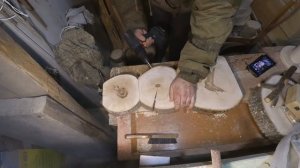 Снеговик из спилов/Snowman from wooden cuts