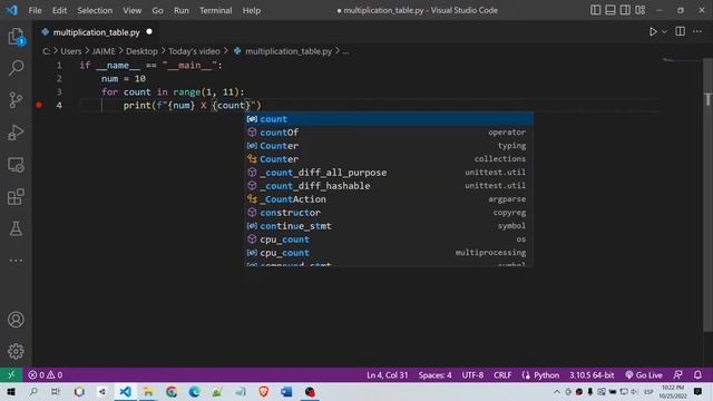 How to create a multiplication table in Python in just 2 minutes | Well explained | FromScratch