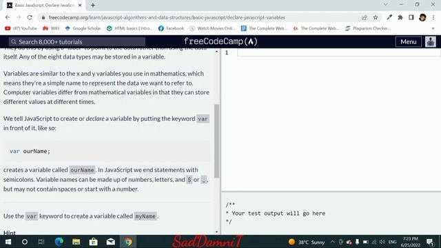 JS Course: Declare JavaScript Variables