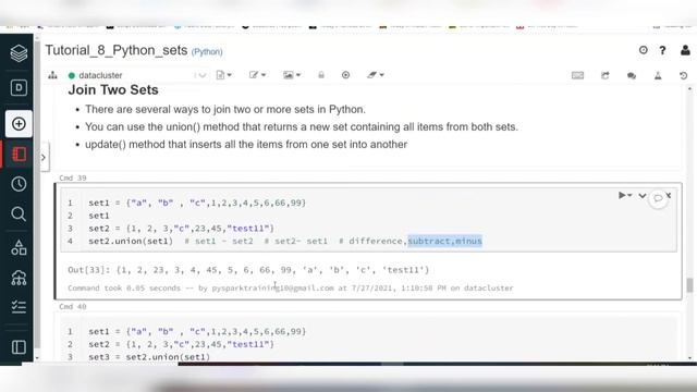 Python For Data Engineering 7 : Python sets and Dictionary