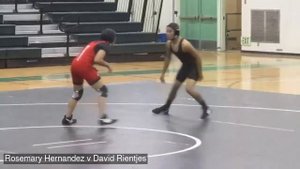 GIRL PINS BOY Rosey pins David Rientjes (Belmont Wrestling)