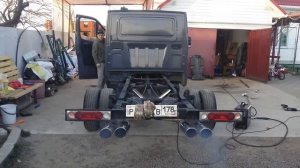 Злой выхлоп на газель с 3uz от срт8