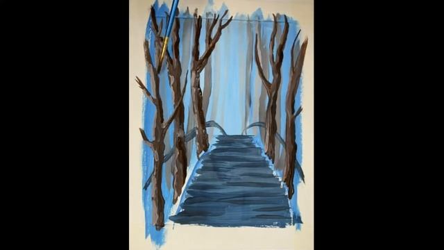 Рисуем дома. Как нарисовать парк? Гуашь для начинающих.