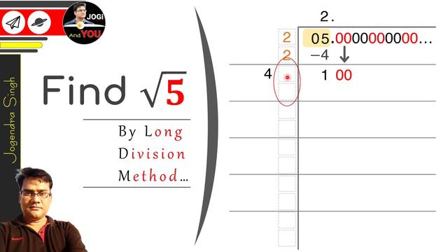 √5 in Decimal Form | √5 Value by Long Division Method | in Hindi by Jogi And You смотреть онлайн