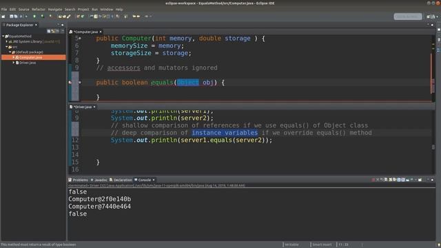 Comparing objects with equals() method - Basic Java Fast (20) смотреть онлайн