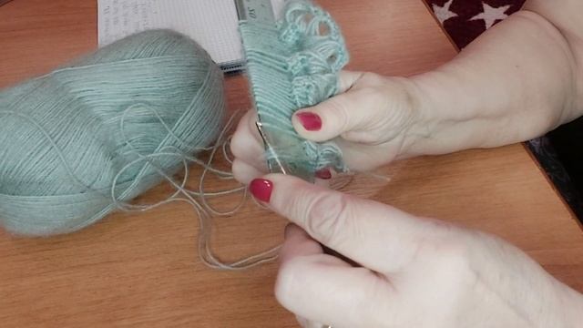 Палантин на линейке(брумстик),МК