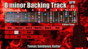 B minor Backing Track - Bm - Emotional Sad Rock Ballad Guitar Jam Backtrack | TS 68