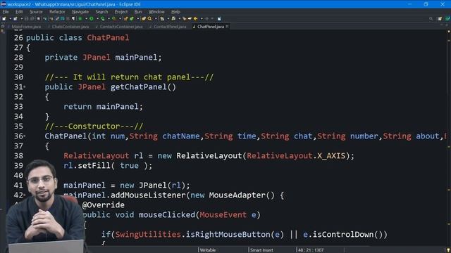 Chats Contacts Panel with dummy values | WhatsApp on Java | LearnByArt смотреть онлайн