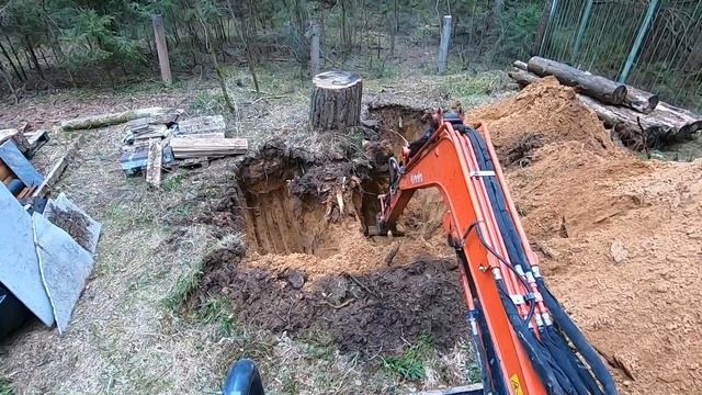 Выкорчёвка пня за 13 минут