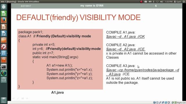 Visibility Modes | Part 2 | "private" and "default" (friendly) Visibility Modes | Java