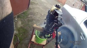 Меркури 2.5 первый запуск после зимы 2016. Карбюратор от мотокосы.