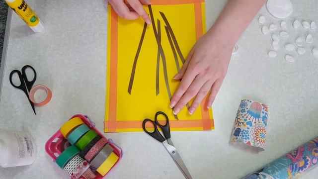 Пасха. Верба. Аппликация из цветной бумаги и ватных дисков. смотреть онлайн