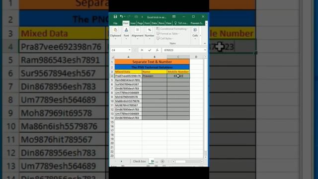 Excel Trick: How to separate Numbers & Text from mixed Data.