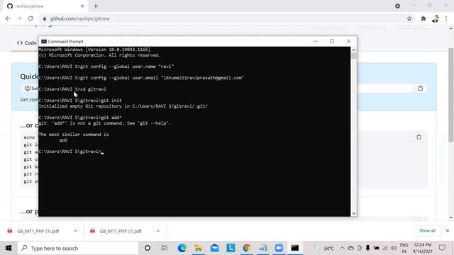 How to commit and clone a project through GIT Hub using Command prompt смотреть онлайн