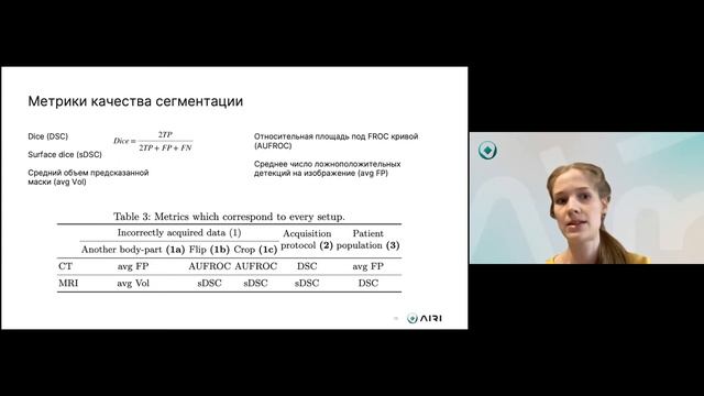 Дарья Фролова «Обнаружение аномалий для сегментации трёхмерных медицинских изображений»