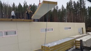 Монтаж кровельных сэндвич панелей