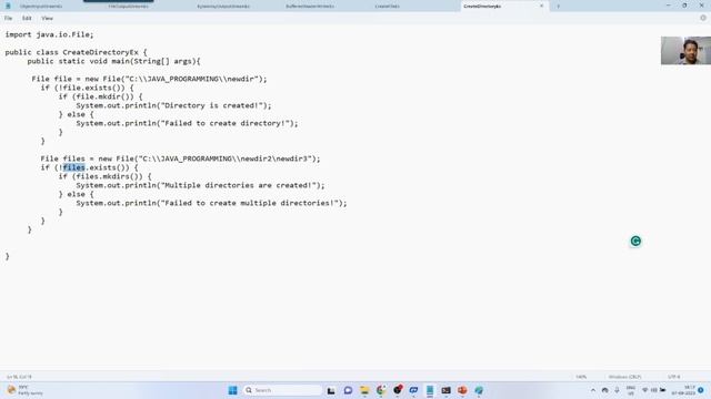 Java SE: Java IO (Creating directory or multilevel directories)