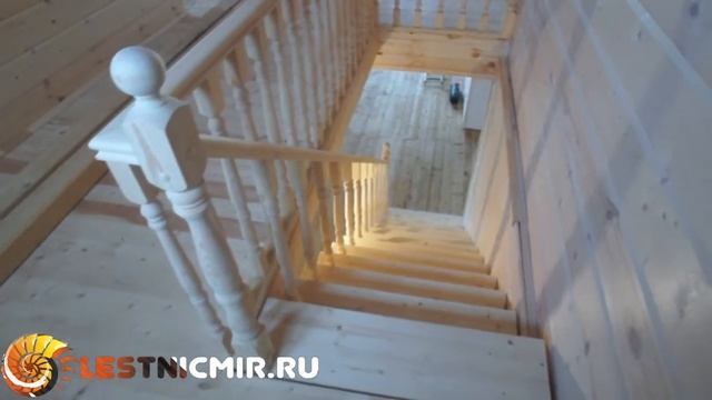 Как мы прямую лестницу  из сосны на даче делали в Балабаново