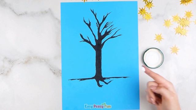 Winter Tree Finger Painting Art Project for Kids смотреть онлайн