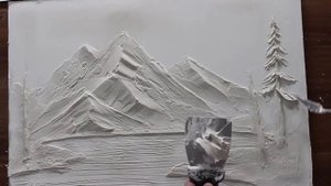 Барельеф пейзаж. Как сделать в барельефе горы, елки и озеро?!