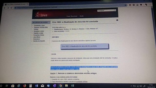 Erro 1603 JAVA смотреть онлайн
