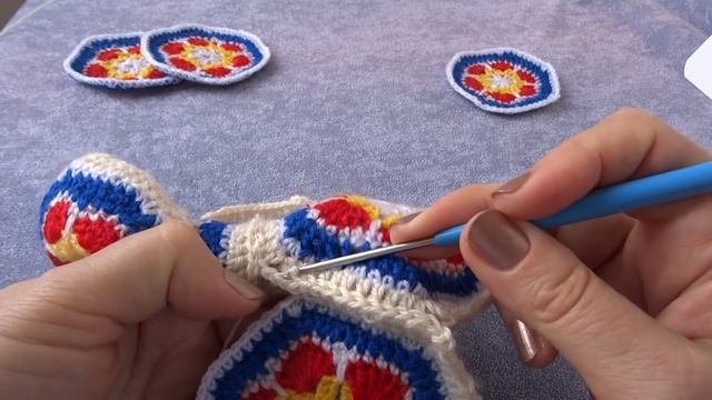 Африканский цветок. Способы соединения мотивов. смотреть онлайн