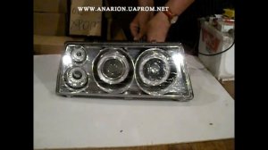 Передние фары на ВАЗ 2108 Ангельские глазки хромированные