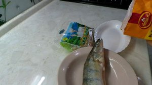 Жаренный судак.