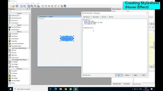 Button Click Effect | Qt Designer | PySide2 | Python