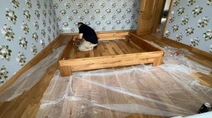 Сборка  деревянной двуспальной кровати