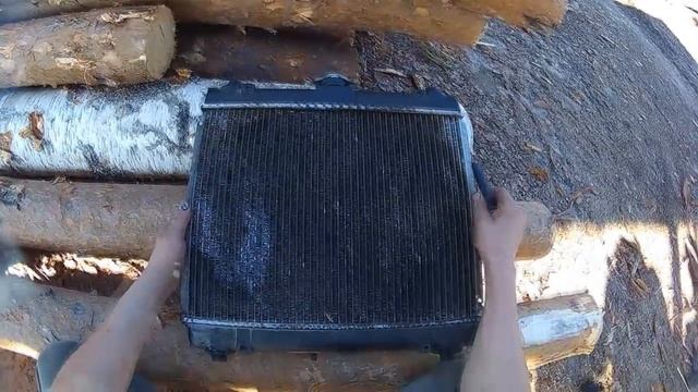 Ремонт радиатора Denso Wood Mizer LT-40 Repair radiator Denso Kubota engine-D33 смотреть онлайн