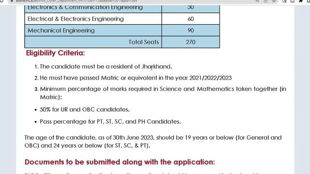 GOLDEN CHANCE FOR ADMISSIONS IN BIT MESRA UNIVERSITY POLYTECHNIC II LAST DATE TO APPLY 22/06/2023