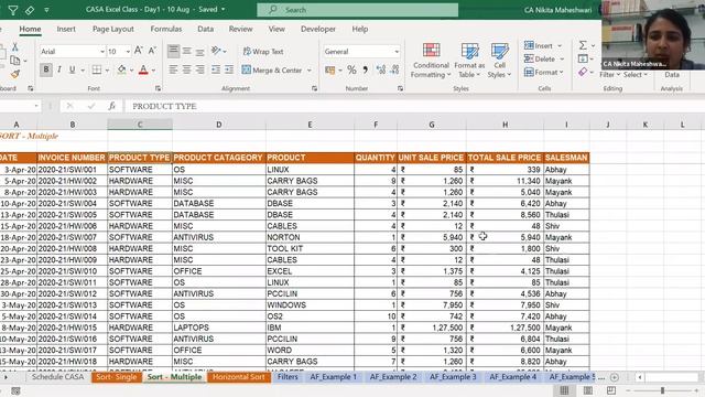 Day 1 Advance Excel Course
