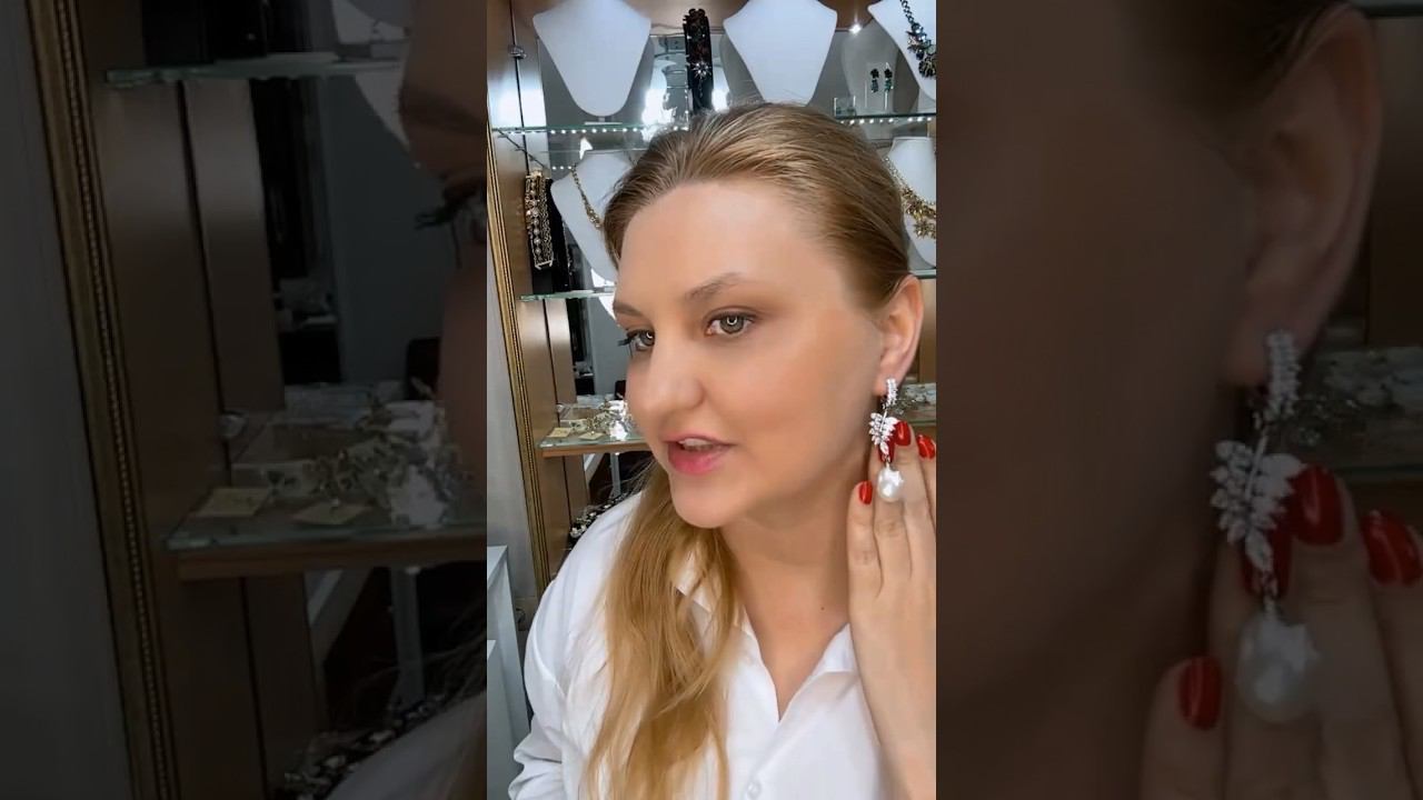 Асимметричные трендовые серьги из жемчуга - барочного, грушевидной формы #серьгиручнойработы